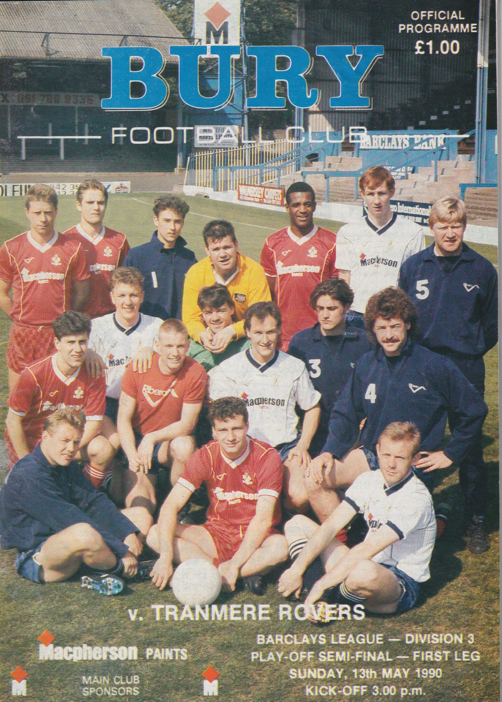 Bury v Tranmere Rovers match programme